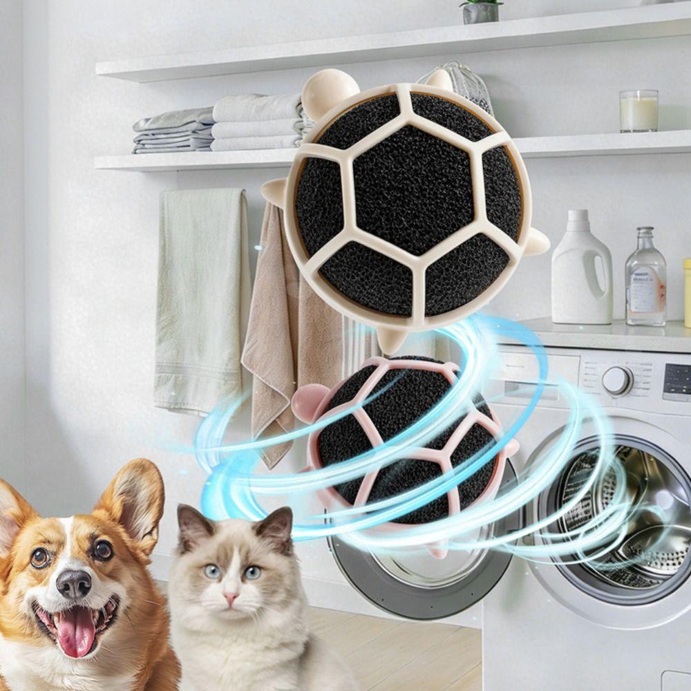2Pcs Reusable Laundry Balls Turtle Shape Hair Remover  Household Clothes Cleaning