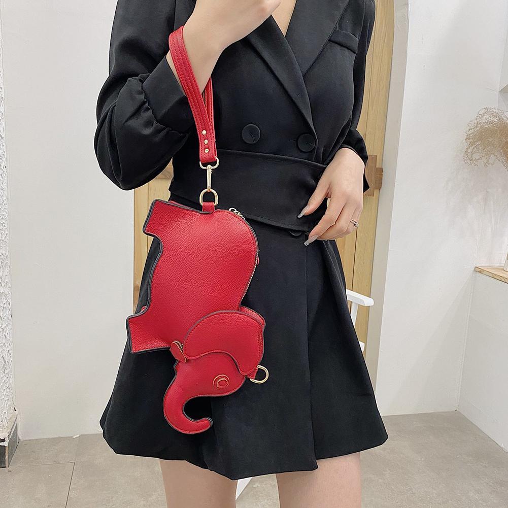 Stylish Women Shoulder Handbags Creative Elephant Funny Solid Color Female Wristlet Single Shoulder Crossbody Bag