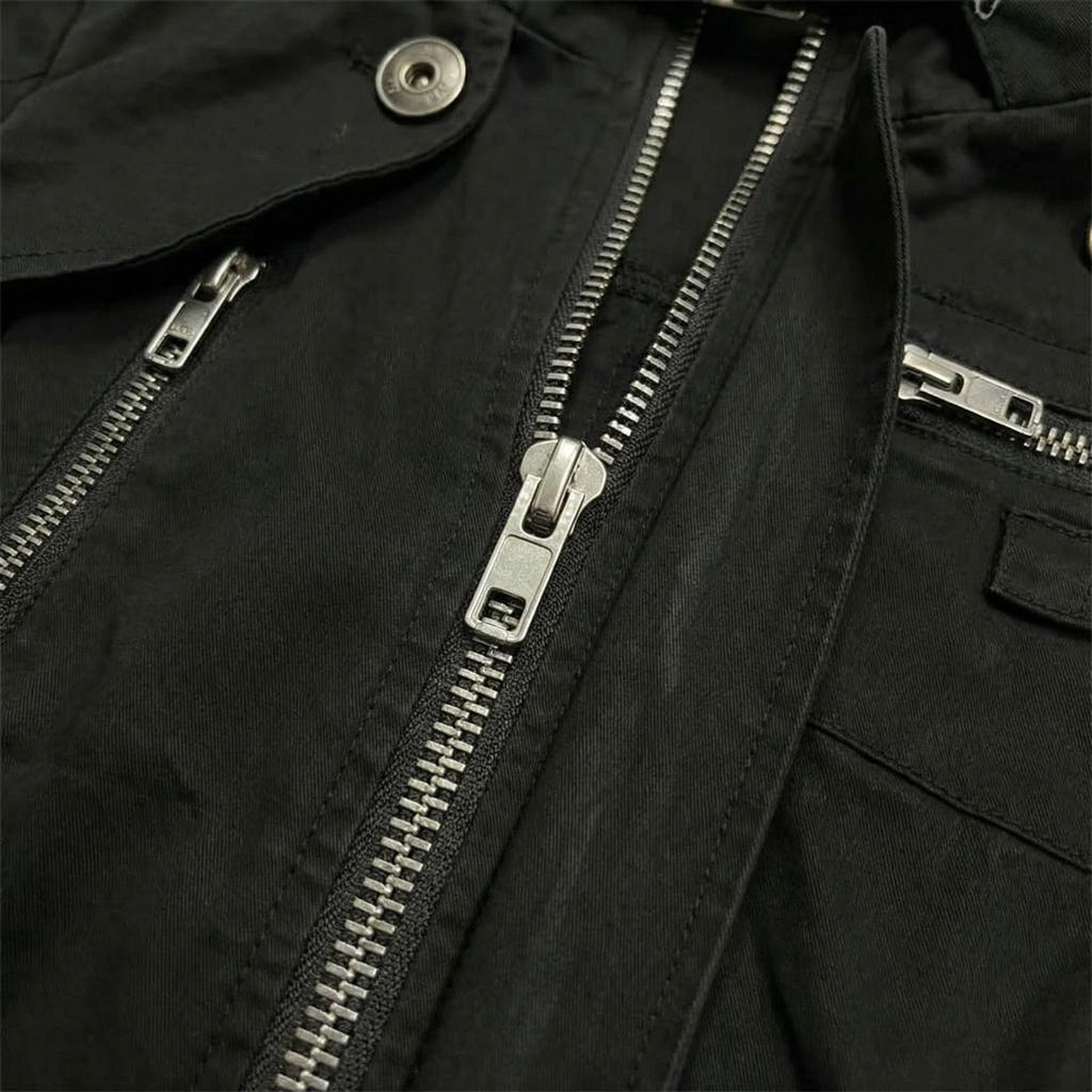 Damen Lässige Schwarze Kapuzenjacke Reißverschluss Oberteil Gerippter Strickkragen Langarm Herbst Winter Streetwear Y2K Stil Oberbekleidung