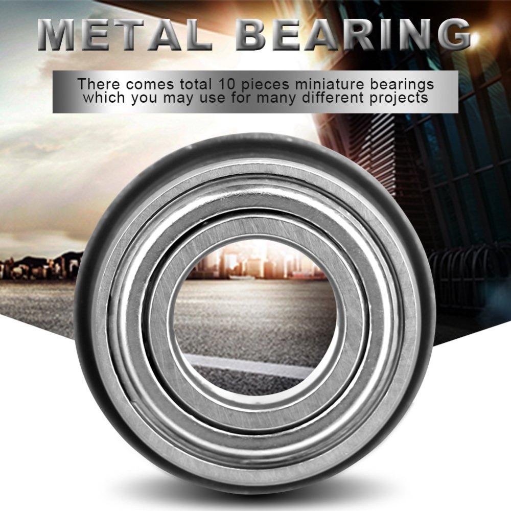 10 Pcs Double Shielded Flanged Ball Bearings Portable Metal Assemblies Deep Groove  Glider Rocker