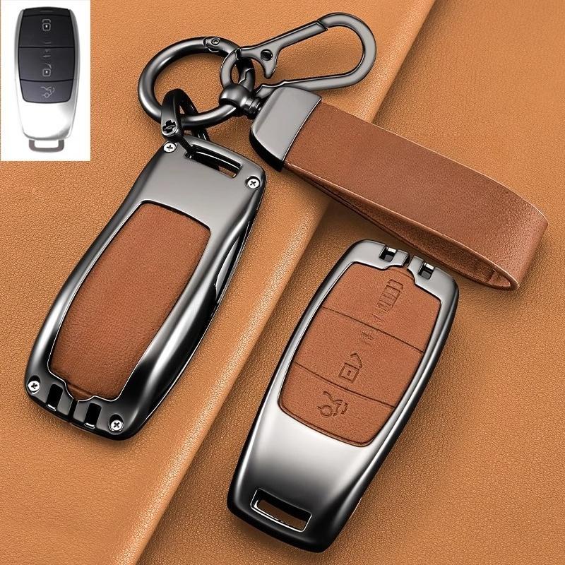 For Mercedes Benz new key protection case C260L shell E300L buckle A200L car glass/GLB/GLC/GLE high-end feel