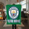 Custom Name Manchester City2 Flannel Blanket, High quality Comfortable for All Seasons, Home Decor, Warmth and Comfort