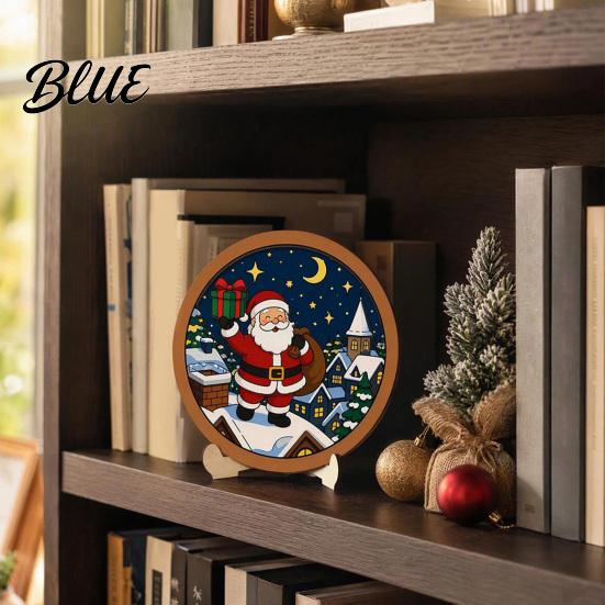 Educational Art Supplies Christmas Ornament DIY Coloring Kit Wooden Kit with Stand Paint Parent Child Craft Activities Strip And Brushes,