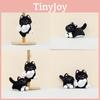 Cute Plush Cat Keychain Toy Soft Sitting Black Cat Doll Accessory For Bags