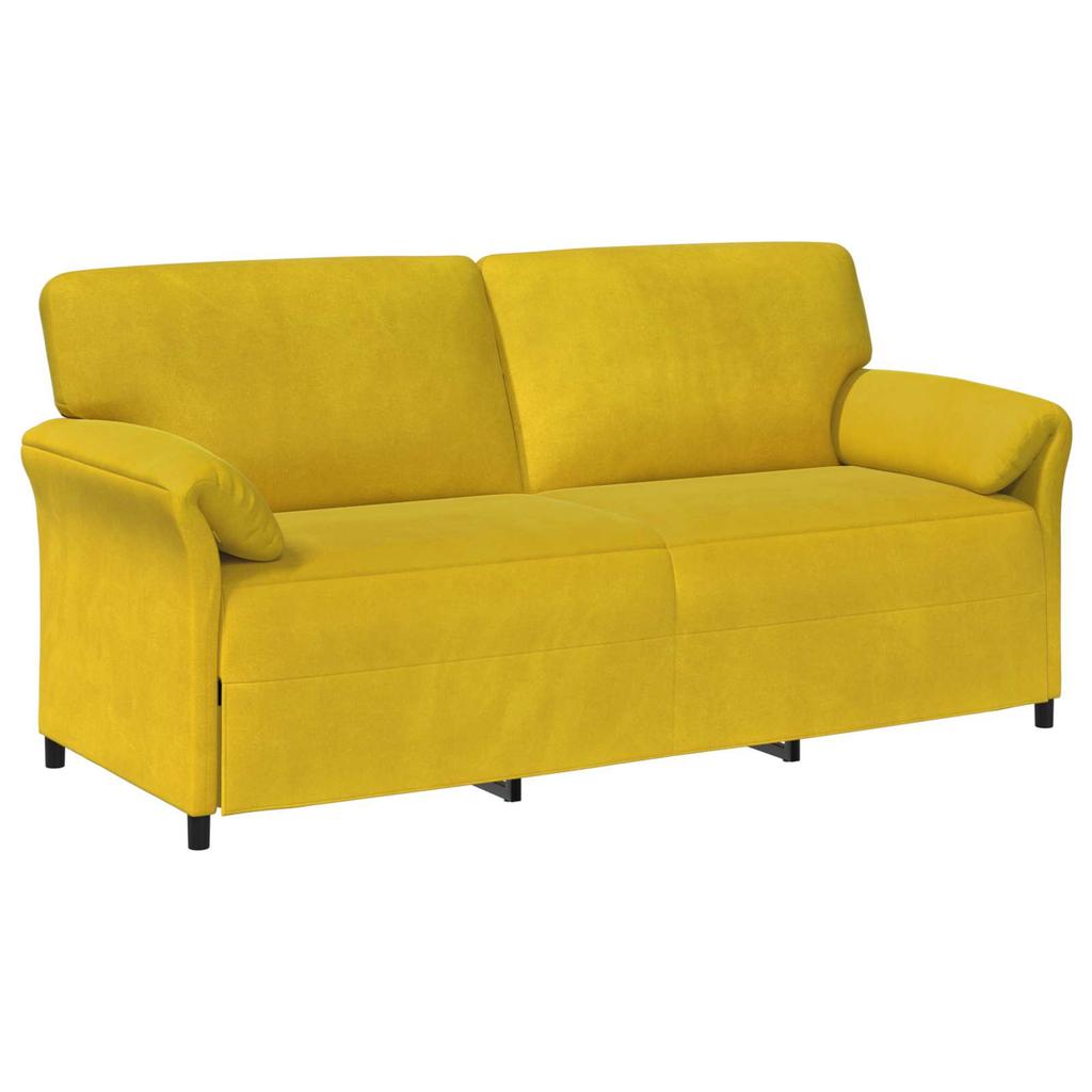 3 Seater Sofa Yellow 198 x 83 x 95 cm Velvet