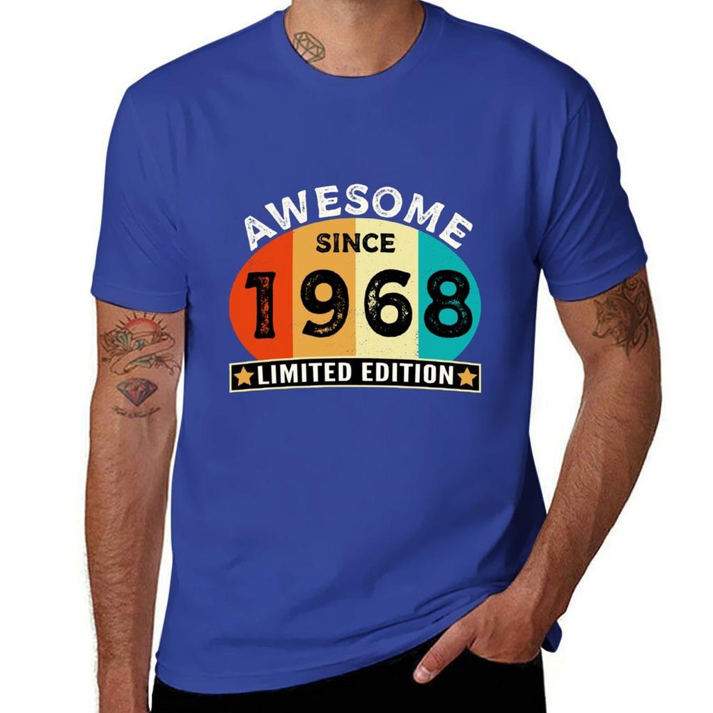 54th Birthday Vintage Awesome Since 1968 Limited Edition T-Shirt Plain Quick Drying Men T Shirt