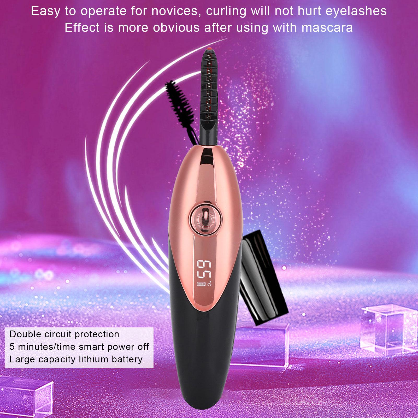 Electric Hted Eyelash Curler Digital Longlasting Electric Eyelash Curler for Women( Red )