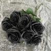 Silk 7 Branch Realistic Artificial Roses Wedding Photography Props Home Decor