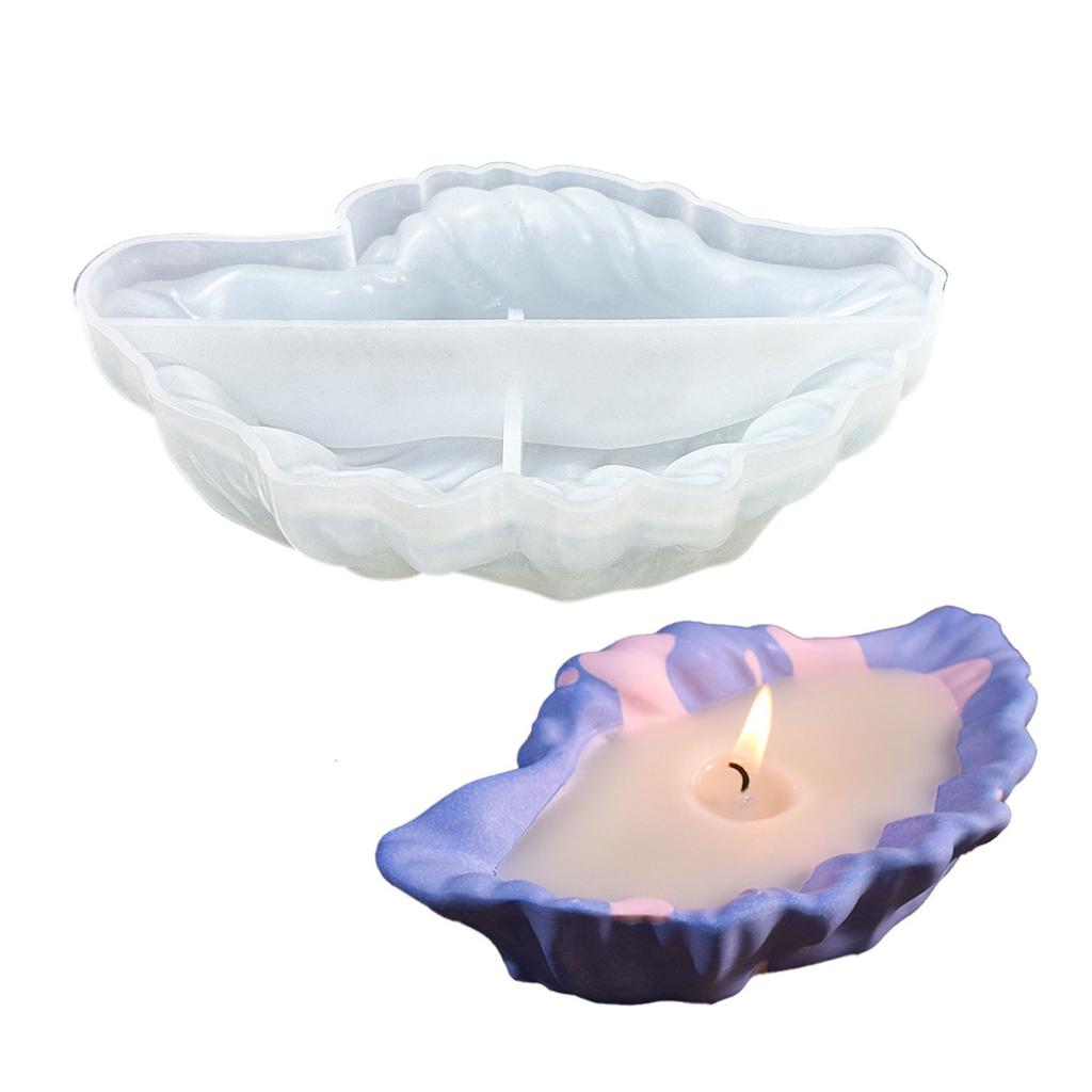 Creative Silicone Mold for Making Beautiful Shell Wave Plates and Aromatherapy Plaster Candle Holders Decoration