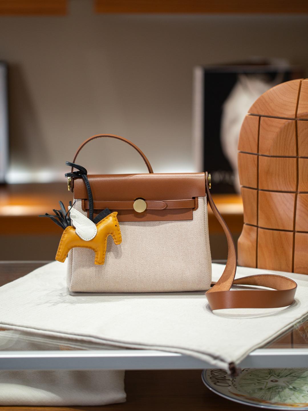 Purple Rose Herbag Mini Zonder Gesp Hardware Canvas Gestikt Koeienhuid Dames Tas Mode Hoogwaardige Textuur Enkele Band Schoudertas 20cm