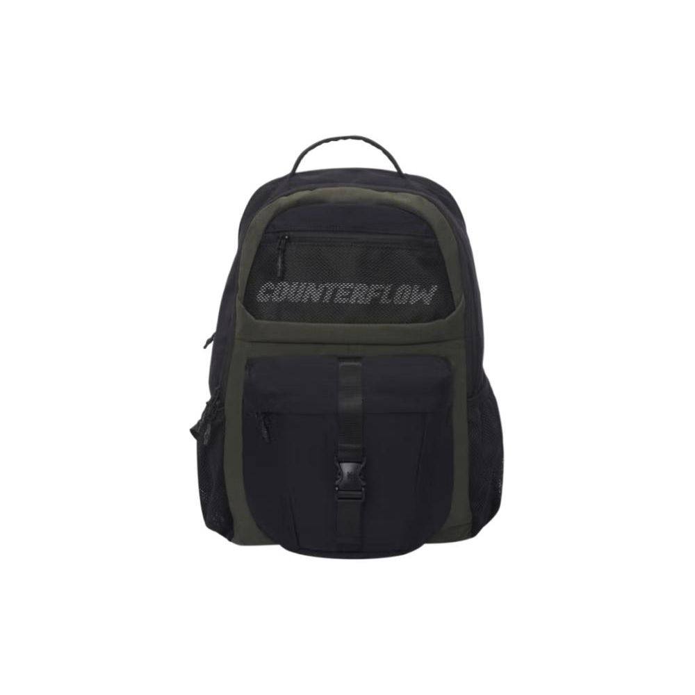 Li-Ning Sports Lifestyle Series Letter Print Large Capacity Fabric Backpack Unisex Backpack Black ABSS415-1 Black