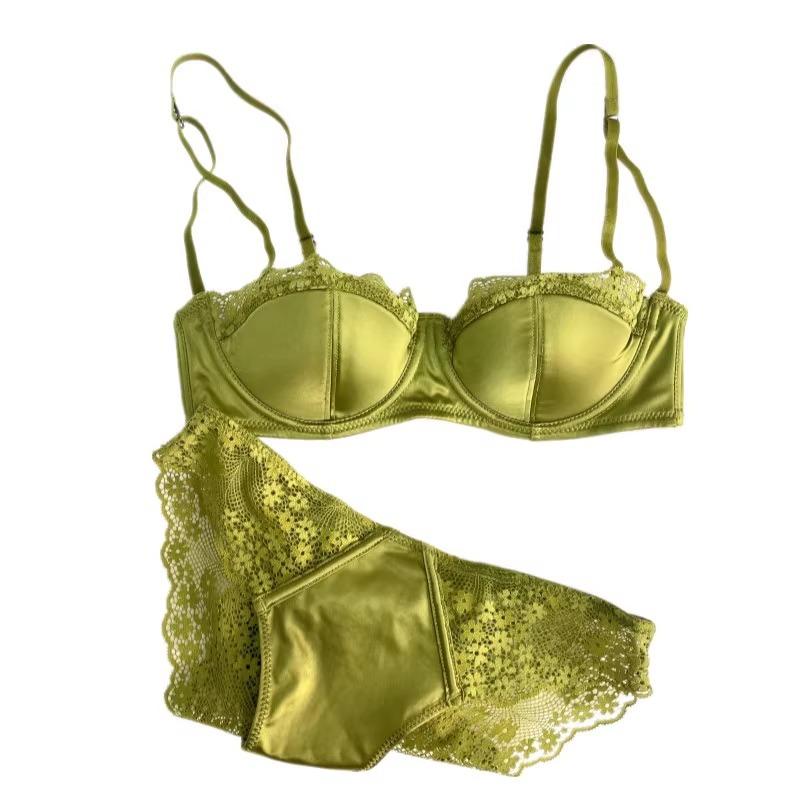 French-style lace thin soft underwire bra for women with small busts, enhancing and anti-sagging, breathable and comfortable bra set, new model