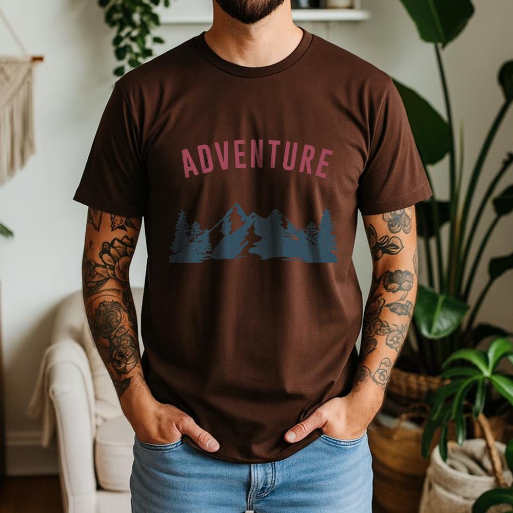 New Summer Unisexs 100 Pure Cotton TShirt Adventure Wanderlust Outdoor Camping Vintage Style Casual Breathable Short Sleeve
