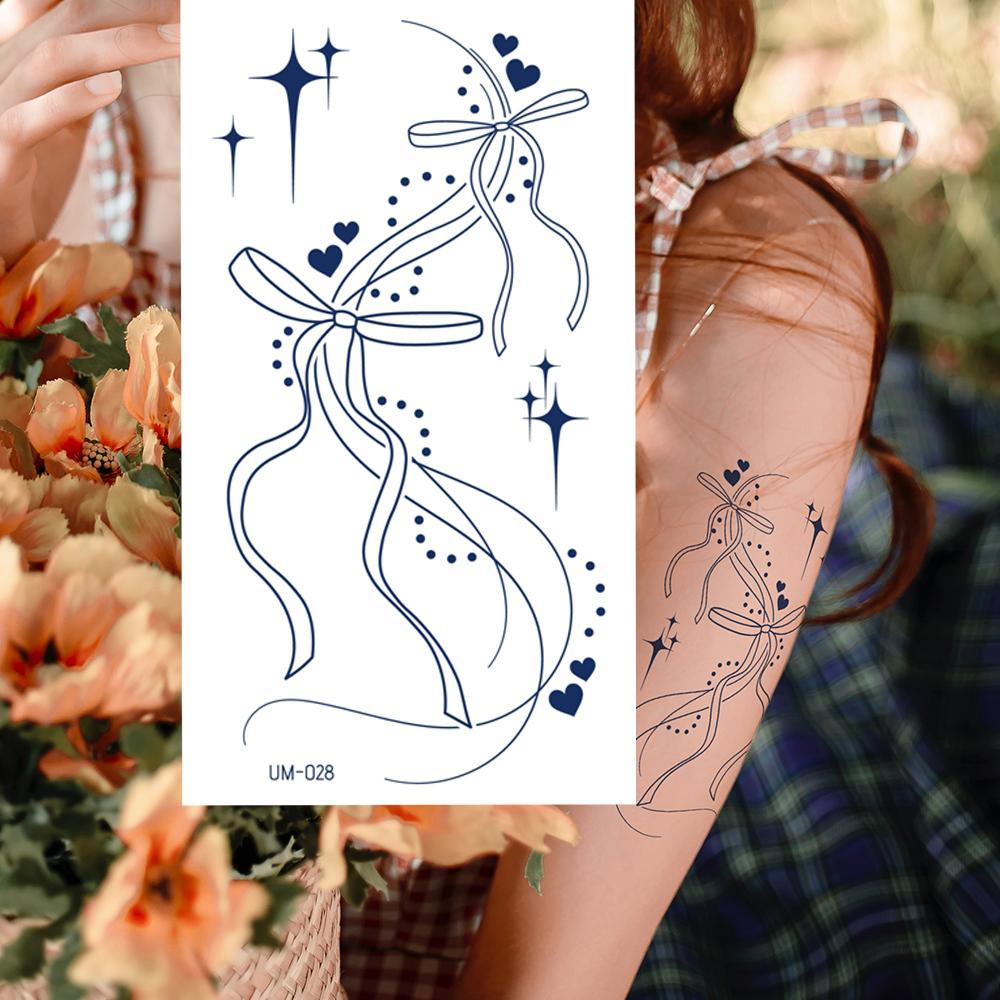 1 Sheets Semi Permanent Tattoos Women's Arm Back Fake Tattoos Waterproof and Long Lasting Plant Juice Tattoos