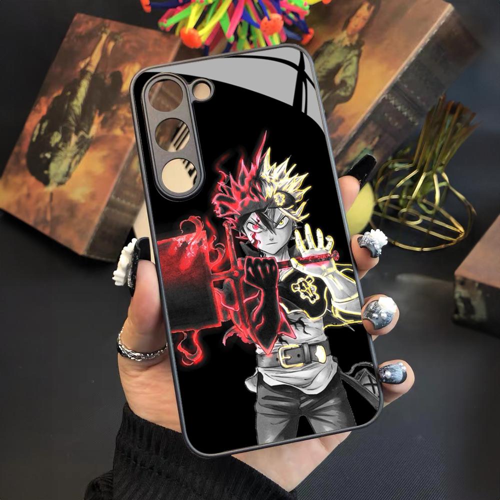 Anime Black Clover Telefon Kılıfı Samsung Galaxy S25 S24 S23 S22 S20 S21 Note20 Ultra Plus Fe İçin Renkli Gümüş Kapak