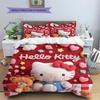 Hello Kitty Cute Pattern Bedding,Quilt Set Quilt Cover Pillowcase Home Birthday Gift(1 * Duvet Cover + 2 * Pillowcase, Without Core)