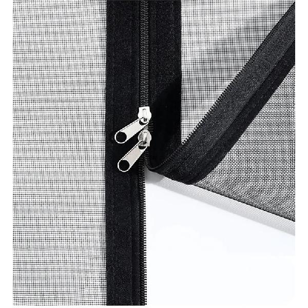 Latest mosquito and insect screen window with side zipper design, self-adhesive and customizable size