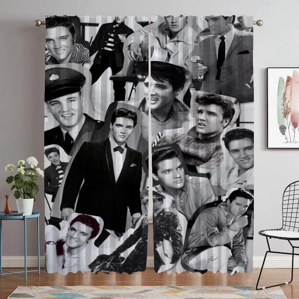 

Элвис Занавеска для комнаты 2 панели Затемняющие шторы для камеры Хэллоуин украшение Домашний интерьер Шторы Жалюзи Перегородка W50xH70cmx2pcs-CL