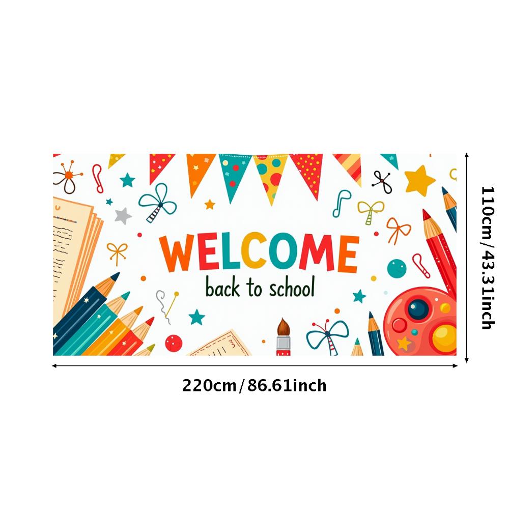 Willkommen zurück zur Schule Banner Hintergrund für Klassenzimmerdeko Kinder Schulfest Veranstaltung Hintergrunddekorationen Foto-Requisiten