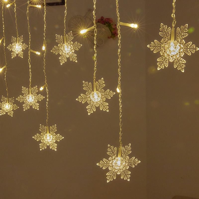 LED Snowflake Curtain Lights: Icicle, Star, and Fairy Lights for Festive Christmas Displays