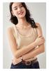 Women's Cashmere U-Neck Round Neck Knit Camisole - Solid Color, Warm, Twelve-Gauge