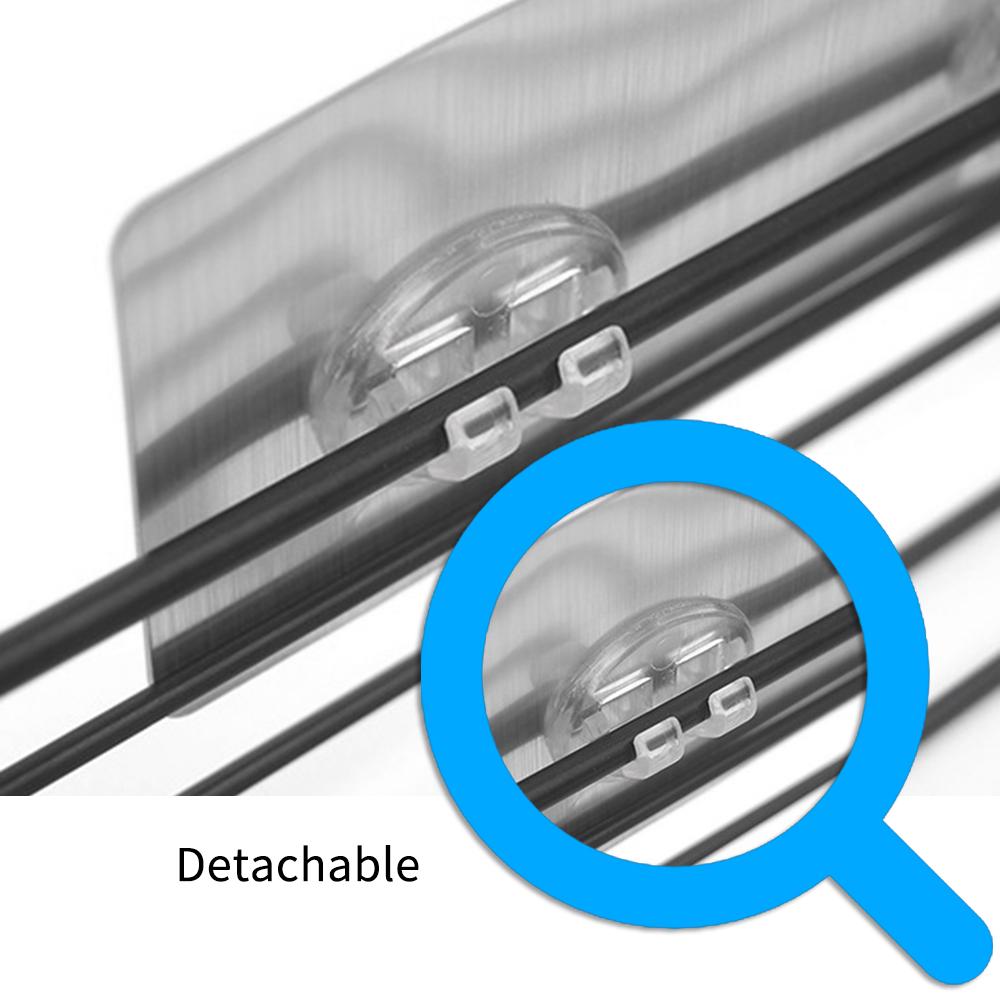 Metal Wire Punch-Free Wall Hanging Mounted Spice Rack Storage Shelf Basket Space Saver with 1