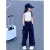 Girls Cargo Pants Summer Children Loose Workwear Trousers Kids Lightweight Spring Autumn Sweatpants Teenager Casual Clothing