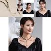 Elegant Korean Style Y Shaped Pearl Necklace For Women Vintage Woven Fashion Accessory