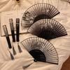 LIEI Portable Black Chinese Style Bamboo Folding Fan
