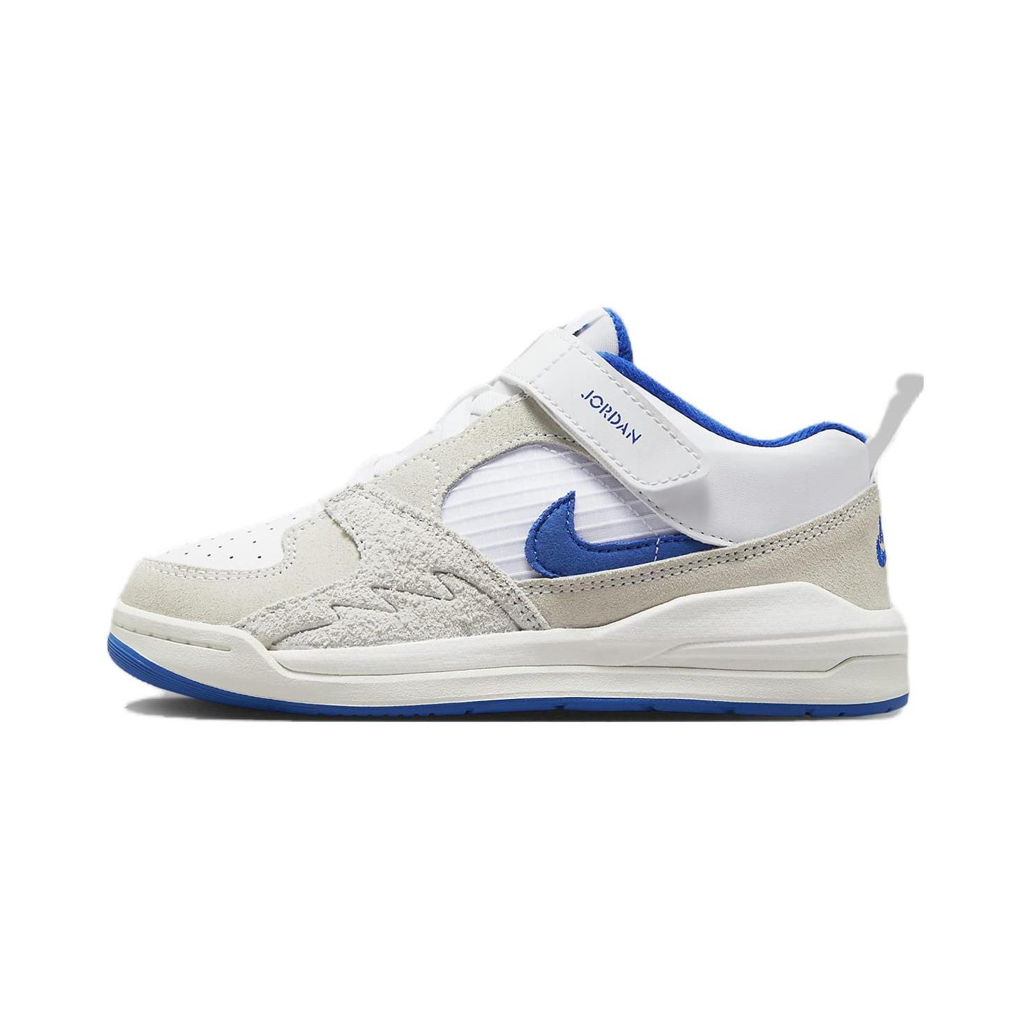 

Jordan Stadium 90 Comfortable Cushioning, Wear Resistant Low top Children s Basketball Shoes White Blue DX4398-104 35