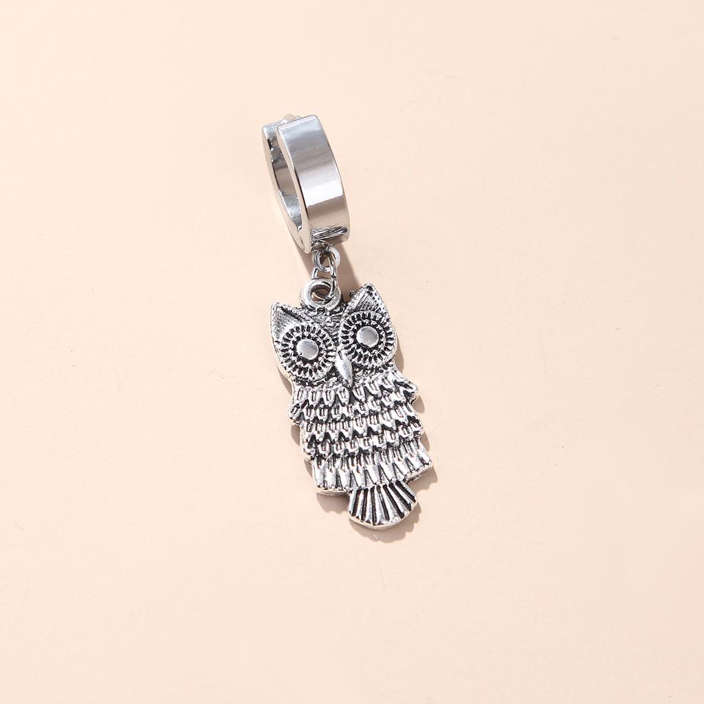 Simple Stainless Steel Hip-Hop Punk Lightning Feather Pendant Earrings Cross Earrings Men and Women Titanium Steel Earrings Ambience Back To School