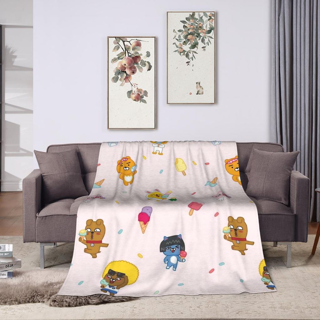 KKakaos FFriends Flannel Blanket Soft Warm Throw Blanket for Couch Bed Decorative Novelty Bedspread Sofa Bed Cover