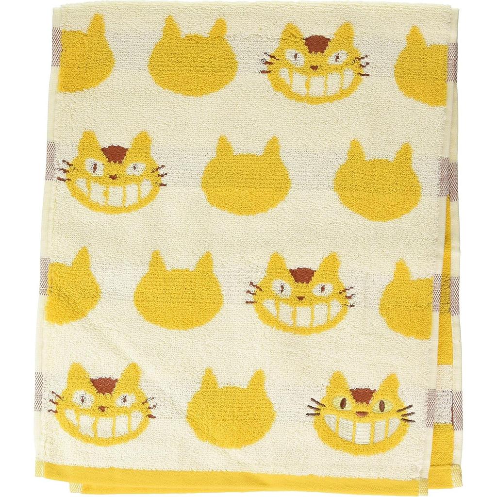 STUDIO GHIBLI Marushin Face My Neighbor Smiling Cat Thick Made In 1005016100 Towel, Totoro, Bus, Cotton, Portugal,