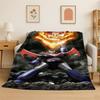 Retro Cartoon UFO Roboter Grendizer Anime Flanelldecke Weiche Warme Überwurfdecke für Schlafzimmer Wohnzimmer Bett Reise Picknick Geschenk