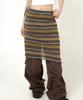 Siest Ethnic Long Wrap Skirt Brown