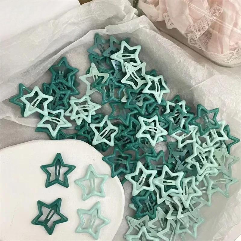 10pcs Colorful Y2K Star BB Hair Clips Women Grils Cute Metal Star Hairpins Side Barrettes Hair Grip Hair Accessories Headwear