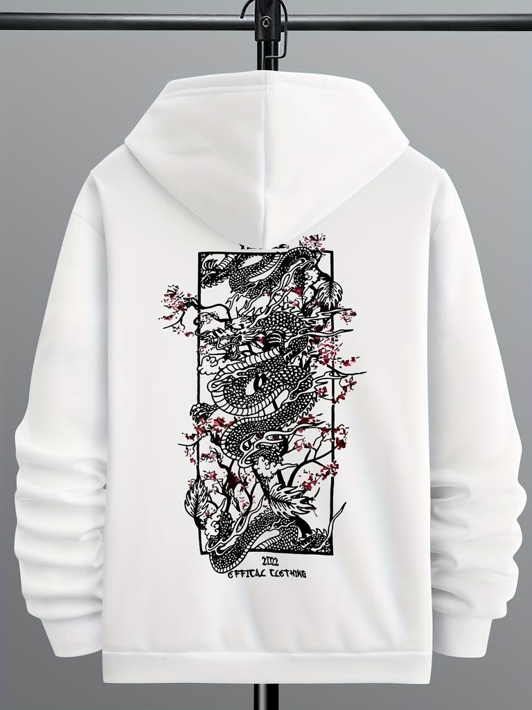 Vintage mikiny Pánské mikiny s výšivkou draka Dámské Hip Hop mikiny s kapucí Čínské Streetwear mikiny Bavlněný fleecový svetr
