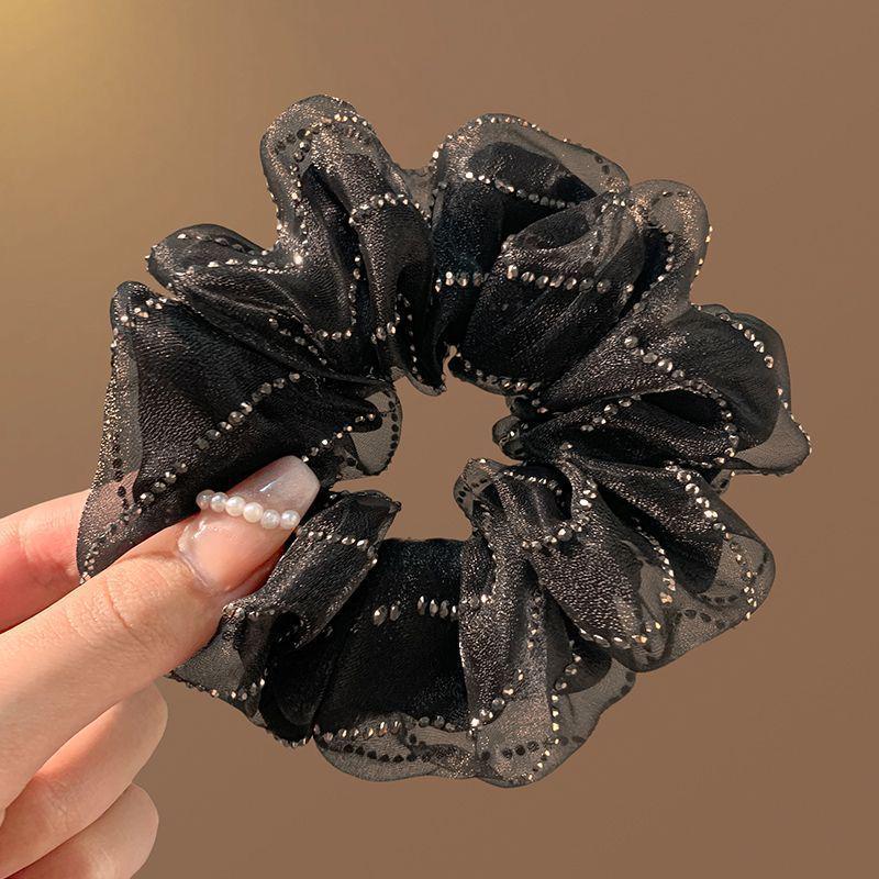 Elegant Mesh Hair Tie with Sparkling Rhinestones, High-End Luxury Hair Accessory for Women, 2025 Style