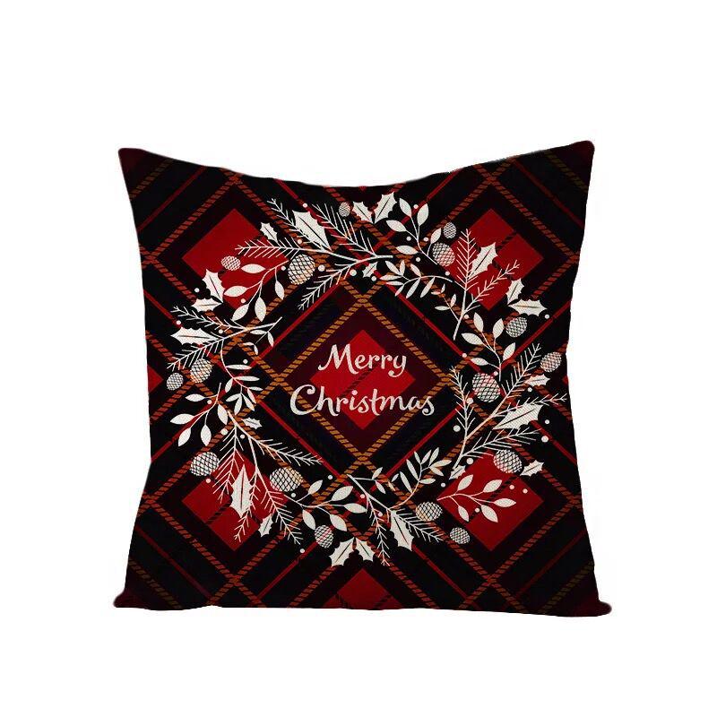 Christmas Linen Pillowcase Home Holiday Decoration Gift Pillow Cushion Cover