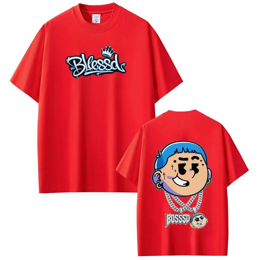 Rapper Blessdel Mejor Hombre Del Mundo Tour 2026 Print Tshirt Unisex Women Hiphop Tshirts Aesthetic Trend Cotton Casual Tshirts