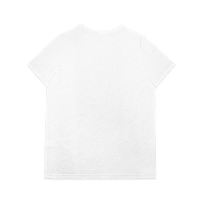 European Size Women's Pure T-Shirt with White Poppies & Green Leaf Print - Round Neck Short Sleeve Casual Top, Minimalist Red Flower Blouse