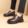 Fashion Men Formal Business Thick Soled Lace-up Oxford Brogues Shoes Luxury Men's Dress Shoes Male Casual Leather Wedding Party Loafers