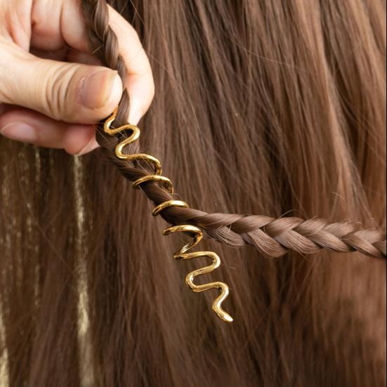 28 Stück Haarspangen Retro-Stil Lebendige Farbe Hohe Haltbarkeit Dekoratives Legierung Schmuck für Damen Haar Spiralzopf Dreadlock-Clips für Damen
