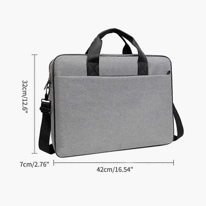 Slim Oxford Cloth Notebook Briefcase for 15.6-17.3 Inch Laptop, Splash-proof Portable Business Handbag, Gray Computer Bag