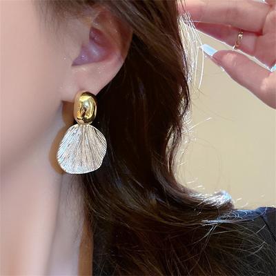 Irregular Metal Shell Drop Earrings for Women Statement Long Exaggerated Geometric Brincos Party Jewelry Wholesale