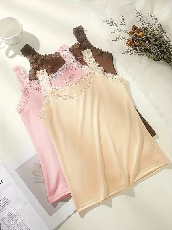 Large Size Lace Vest, Suspenders, Women's Outer Wear, Slim-fitting Bottoming Shirt, Sleeveless Top, Underwear.