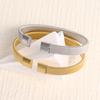 Luxurious Titanium Steel Open Bangle with Gold Finish - European & American Style