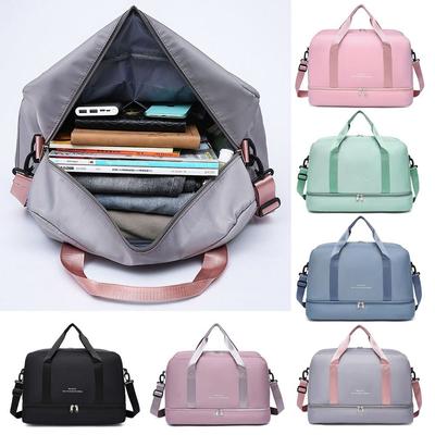Large Capacity Sports Bag Adjustable Shoulder Strap Dry and Wet Gym Bag Multifunctional Solid Color Duffle Bag Weekend Use