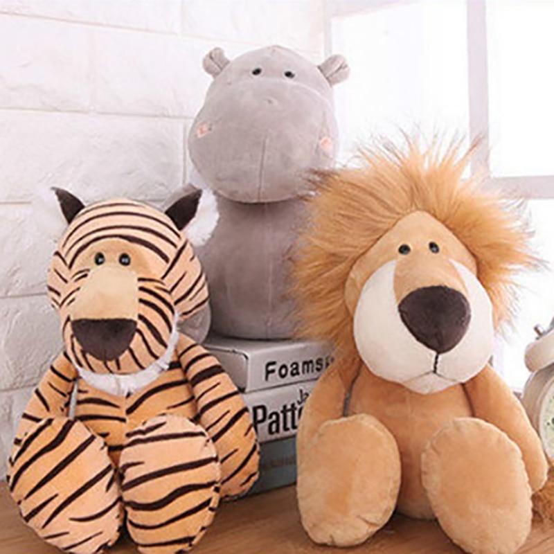 25cm śliczny las pluszowa zabawka śpiący Mate dżungla wypchany lew tygrys słoń pies żyrafa szop małpa Kawaii Doll