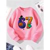 Kids Halloween Pumpkin Ghost Skull 67 Print Sweatshirt Unisex Boys Girls Witch Hat Crewneck Long Sleeve Pullover Black Casual Children Sweat Top